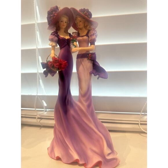 Thomas Kinkade Portraits of Style & Grace Collection 3 Figurines Red Hat Society - Picture 3 of 13